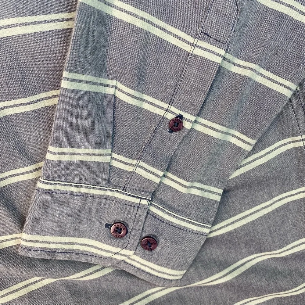 Tavik Mens Shirt Button Up Long Sleeve Striped Modern Beach XL - Picture 3 of 10